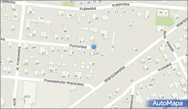 Piastów, Pomorska, 1, mapa Piastów