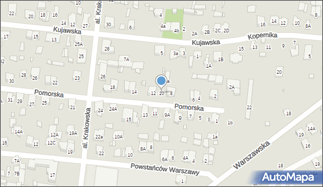Piastów, Pomorska, 10, mapa Piastów