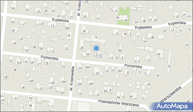 Piastów, Pomorska, 16, mapa Piastów