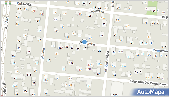 Piastów, Pomorska, 25, mapa Piastów