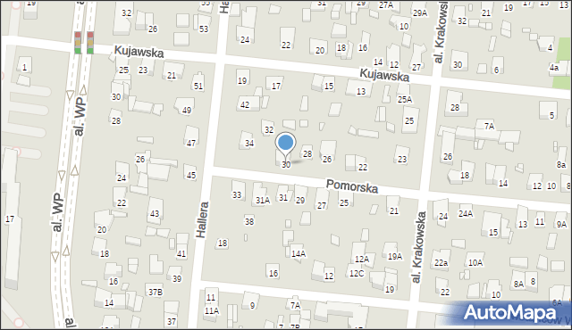 Piastów, Pomorska, 30, mapa Piastów