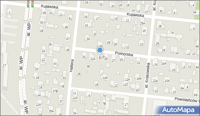 Piastów, Pomorska, 31, mapa Piastów