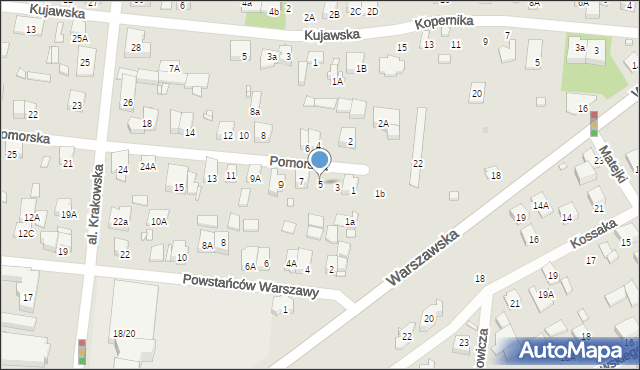 Piastów, Pomorska, 5, mapa Piastów