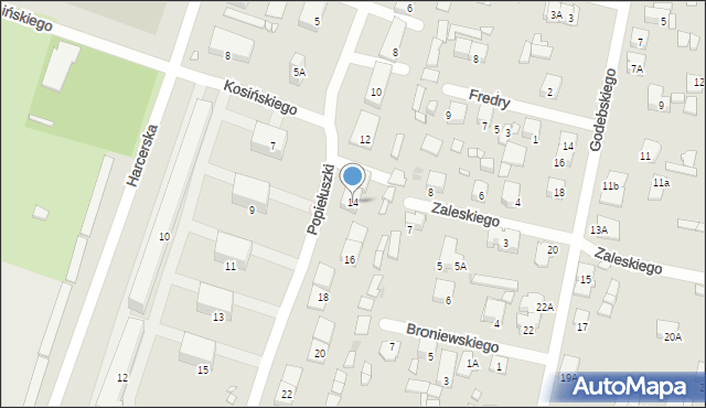 Piastów, Popiełuszki Jerzego, bł. ks., 14, mapa Piastów