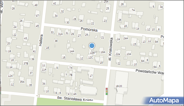 Piastów, Powstańców Warszawy, 12A, mapa Piastów