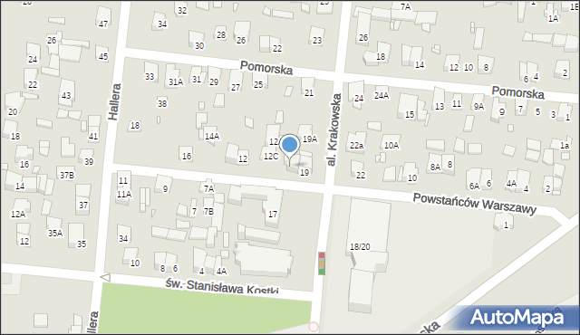 Piastów, Powstańców Warszawy, 12B, mapa Piastów