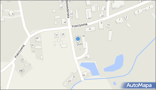 Piątek, Pokrzywna, 17, mapa Piątek