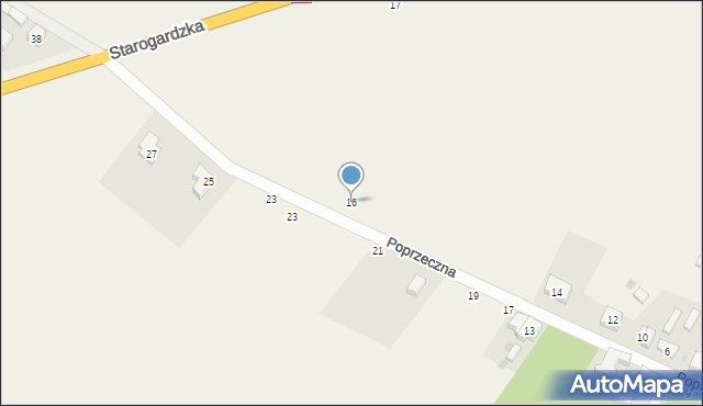 Piece, Poprzeczna, 16, mapa Piece