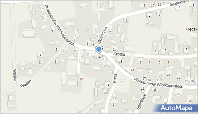 Pięczkowo, Powstańców Wielkopolskich, 14, mapa Pięczkowo