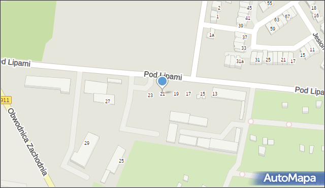 Piekary Śląskie, Pod Lipami, 21, mapa Piekary Śląskie