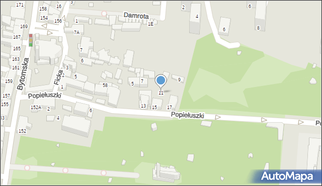 Piekary Śląskie, Popiełuszki Jerzego, bł. ks., 11, mapa Piekary Śląskie