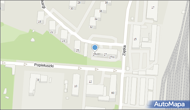 Piekary Śląskie, Popiełuszki Jerzego, bł. ks., 27I, mapa Piekary Śląskie