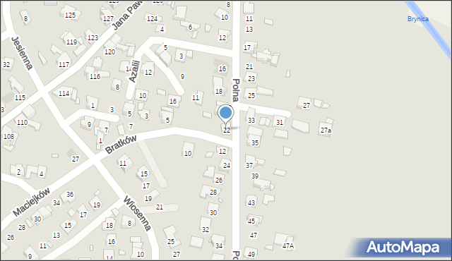 Piekary Śląskie, Polna, 22, mapa Piekary Śląskie