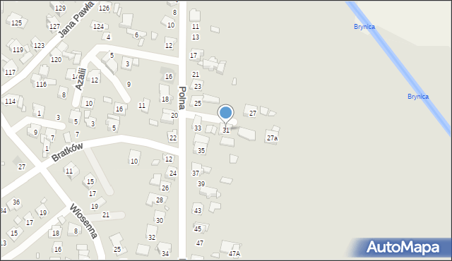 Piekary Śląskie, Polna, 31, mapa Piekary Śląskie