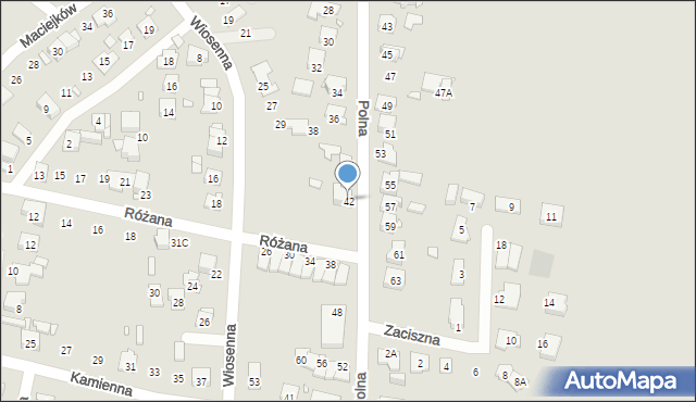 Piekary Śląskie, Polna, 42, mapa Piekary Śląskie