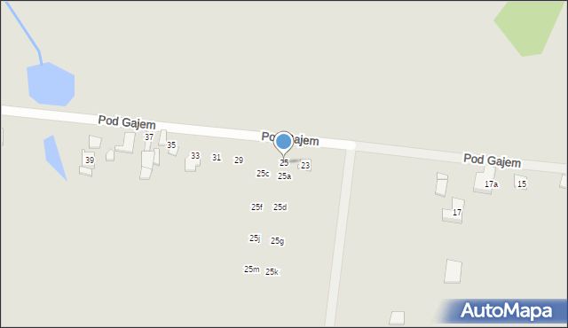 Piekary Śląskie, Pod Gajem, 25, mapa Piekary Śląskie