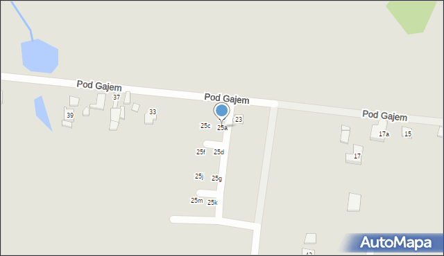 Piekary Śląskie, Pod Gajem, 25a, mapa Piekary Śląskie