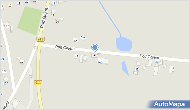 Piekary Śląskie, Pod Gajem, 41, mapa Piekary Śląskie