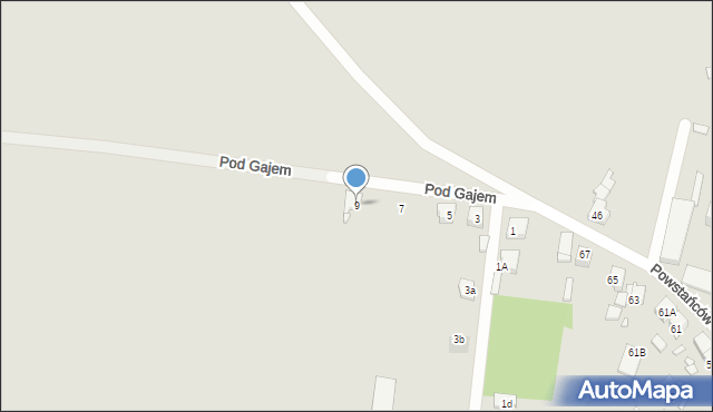 Piekary Śląskie, Pod Gajem, 9, mapa Piekary Śląskie