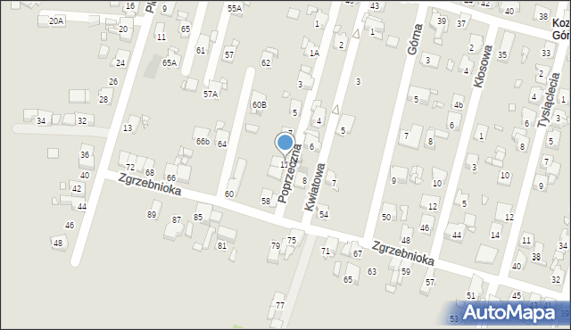 Piekary Śląskie, Poprzeczna, 11, mapa Piekary Śląskie