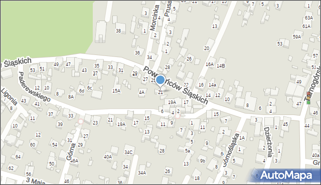 Piekary Śląskie, Powstańców Śląskich, 21, mapa Piekary Śląskie