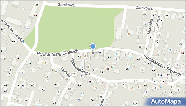 Piekary Śląskie, Powstańców Śląskich, 49, mapa Piekary Śląskie