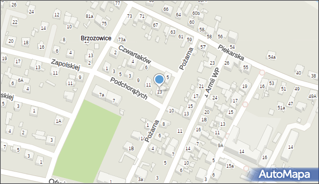 Piekary Śląskie, Podchorążych, 13, mapa Piekary Śląskie