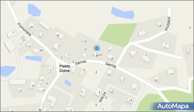 Piekło Dolne, Pomorska, 15, mapa Piekło Dolne