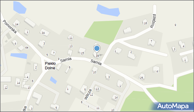 Piekło Dolne, Pomorska, 19, mapa Piekło Dolne