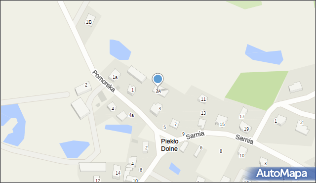 Piekło Dolne, Pomorska, 3A, mapa Piekło Dolne