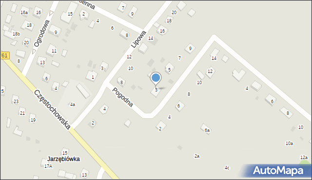 Piekoszów, Pogodna, 3, mapa Piekoszów