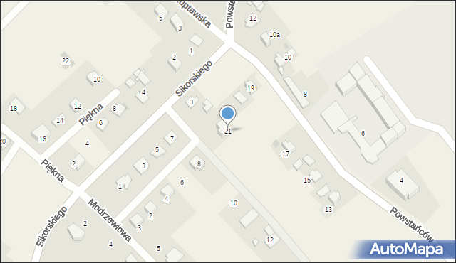 Pielgrzymowice, Powstańców, 21, mapa Pielgrzymowice