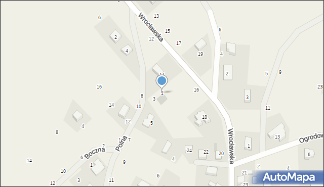 Pierwoszów, Polna, 1, mapa Pierwoszów