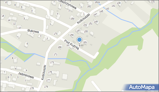 Pietrzykowice, Pod Kuźnią, 5, mapa Pietrzykowice