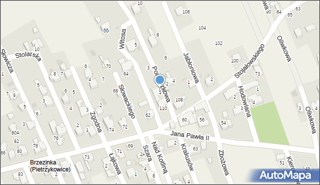 Pietrzykowice, Porzeczkowa, 1, mapa Pietrzykowice