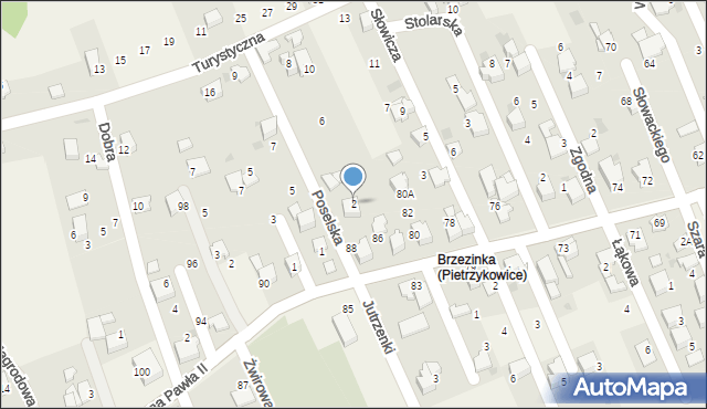 Pietrzykowice, Poselska, 2, mapa Pietrzykowice