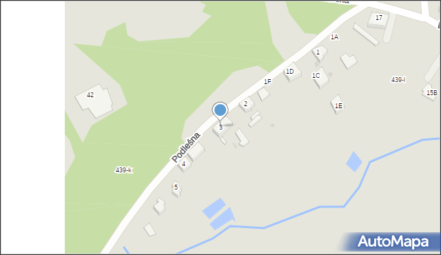 Piła, Podleśna, 3, mapa Piły