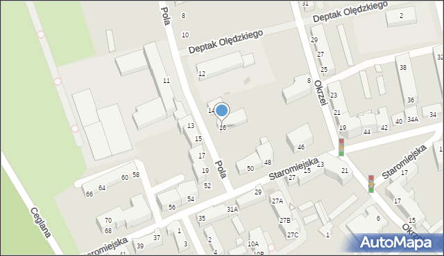 Piła, Pola Wincentego, 16, mapa Piły