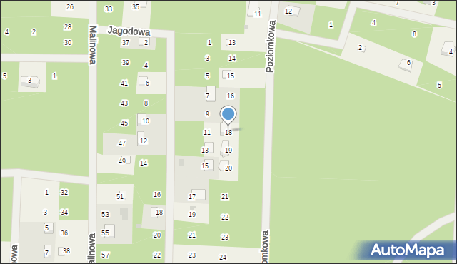 Piła, Poziomkowa, 18, mapa Piły
