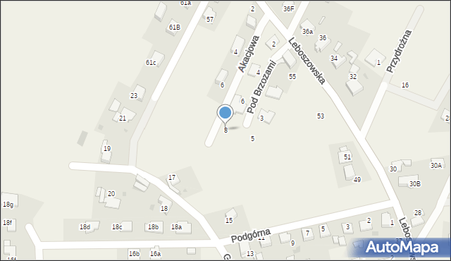 Pilchowice, Pod Brzozami, 8, mapa Pilchowice