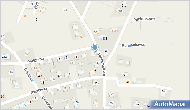 Pilchowice, Podgórna, 1, mapa Pilchowice