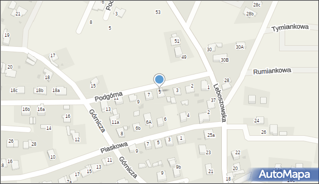 Pilchowice, Podgórna, 5, mapa Pilchowice