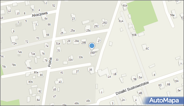 Pionki, Polna, 33D, mapa Pionki