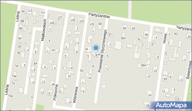 Pionki, Powstania Styczniowego, 6, mapa Pionki