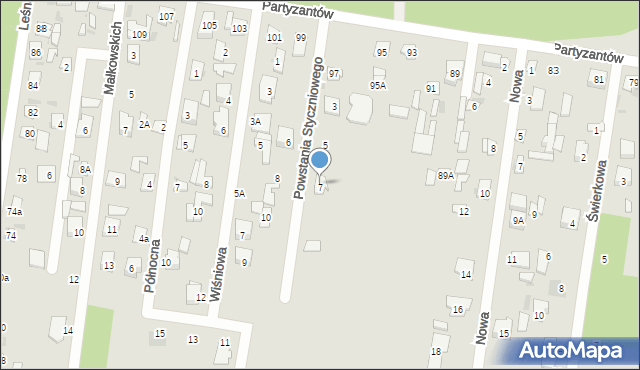 Pionki, Powstania Styczniowego, 7, mapa Pionki