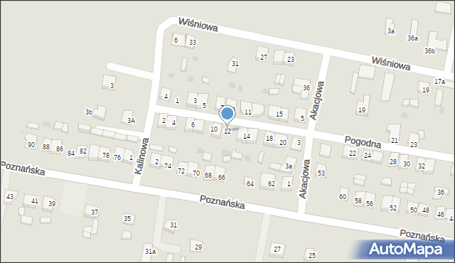 Piotrków Kujawski, Pogodna, 12, mapa Piotrków Kujawski