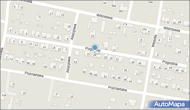 Piotrków Kujawski, Pogodna, 24, mapa Piotrków Kujawski