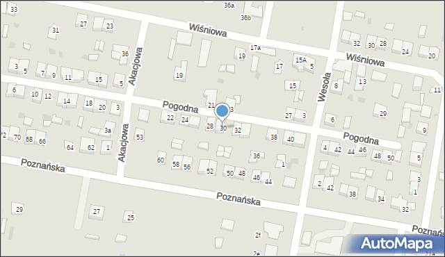 Piotrków Kujawski, Pogodna, 30, mapa Piotrków Kujawski