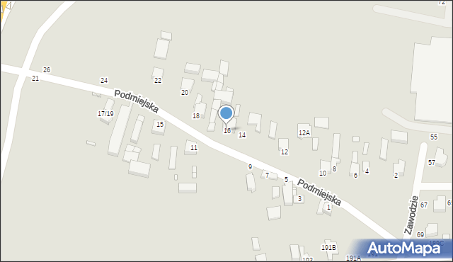 Piotrków Trybunalski, Podmiejska, 16, mapa Piotrków Trybunalski
