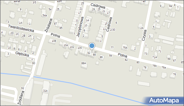 Piotrków Trybunalski, Polna, 90, mapa Piotrków Trybunalski